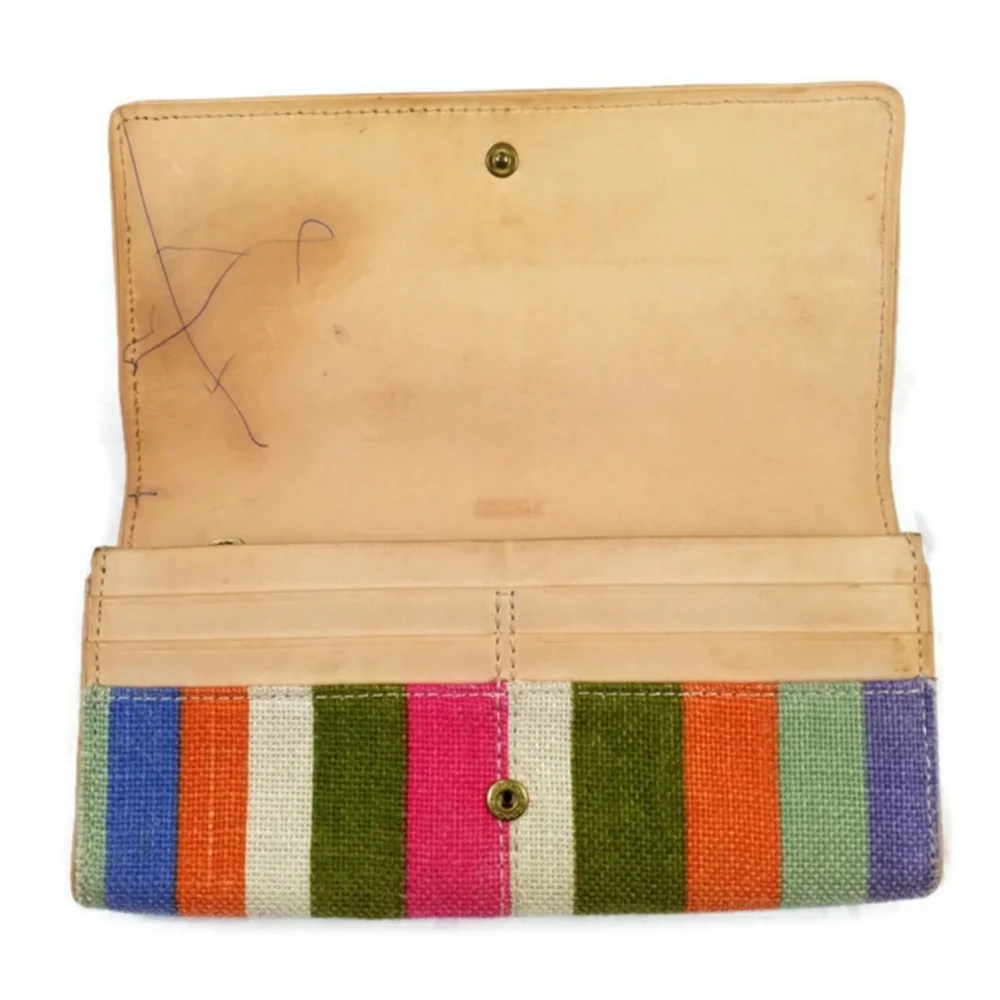 Coach 42567 Bonnie Hampton Legacy Multicolor Stripe Canvas & Leather Wallet Ret. - Picture 6 of 14